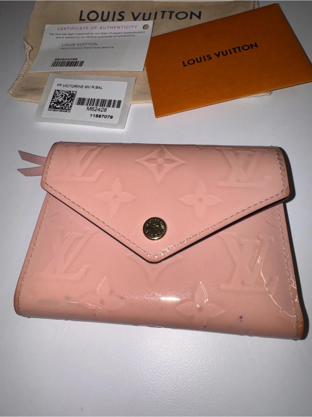 Louis Vuitton Vernis Victorine Wallet Rose Ballerine